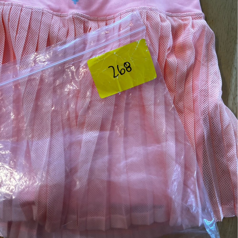Free People Spring Rally Ruffle Coral Pleated Mini Skirt - Picture 9 of 9